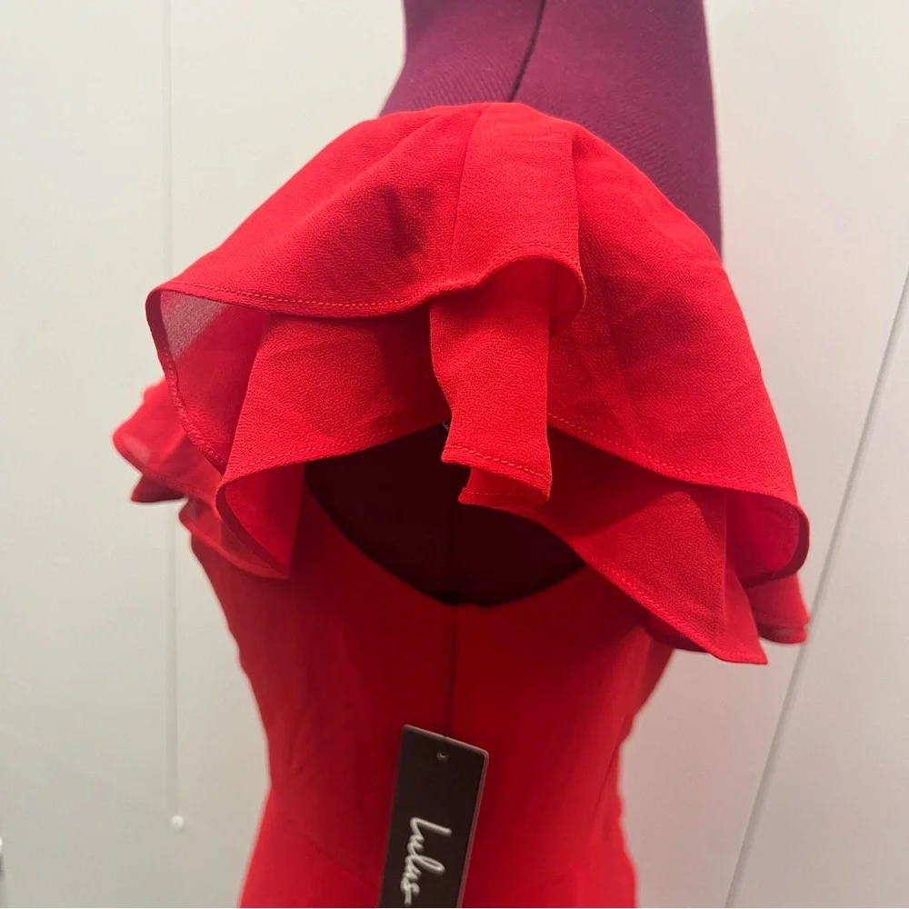 Red Ruffle Dress - Picture 4 of 10